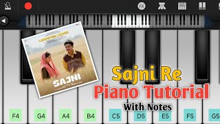 Sajni Re Song💕💕 Laapataa Ladies Piano tutorial with notes DeepPiano19 [upl. by Rosenzweig]