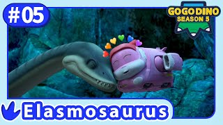 【GOGODINO S5】E05 Longnecked Elasmosaurus  Dinosaurs for kids  Cartoon  Jurassic  Toys  Robot [upl. by Dehnel]