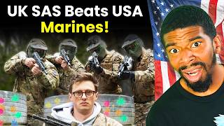 UK SAS vs US Marines  Who Wins Paintball  American Reacts [upl. by Rodrick]