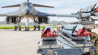 US Loading Monstrously Powerful Cruise Missiles Inside Massive B1 Bomber [upl. by Mide]