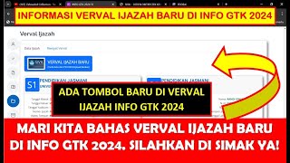 PEMBAHASAN VERVAL IJAZAH BARU INFO GTK 2024 UNTUK DAPODIK 2025 [upl. by Nashner]