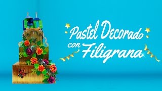 Pastel Decorado con Filigrana Bicolor [upl. by Charteris]