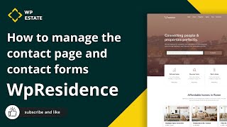 How to manage the contact page and contact forms in Wp Residence [upl. by Dnalloh]