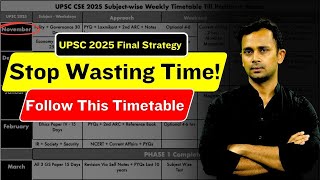 UPSC 2025 Strategy From November  63 Monthly Timetable For IAS Prelims amp Mains [upl. by Chura]