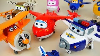 Super Wings and Poli car  transformers robot airplane toys [upl. by Niknar]