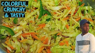 Fried cabbage recipe  Colorfulcrunchy and tasty fried cabbage recipe  How to fry cabbage [upl. by Genia]