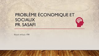 Problème Economique et sociaux PES S3  PARTIE 1 [upl. by Niram]