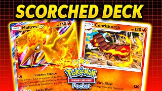 New Moltres EX Centiskorch Deck is HOT  Pokemon Pocket [upl. by Arima530]