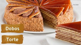 Dobos torte  Hungarian Chocolate Cake  Roio Delights [upl. by Puett]