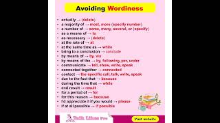 Avoiding Wordiness in Writing 20 Simple Tips to Improve Clarity ImproveWriting AvoidWordiness [upl. by Arriaet305]