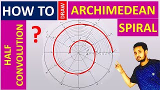 how to drawconstruct an Archimedean Spiral HINDI [upl. by Vial]