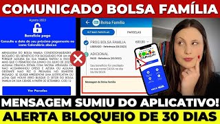 ⚠️URGENTE QUEM RECEBEU ESSA MENSAGEM no APLICATIVO do BOLSA FAMÍLIA NÃO VAI RECEBER em SETEMBRO [upl. by Aicenat821]