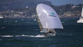 12 Foot Skiff Under Spinnaker Sydney Harbour [upl. by Nabois]