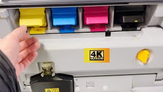 How to change Kyocera toner How to fix Kyocera waste bin error Kyocera FSC8520MFP 4K [upl. by Llennor255]