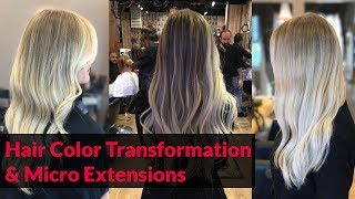 Hair Color Transformation and Micro Extensions [upl. by Yerhcaz]