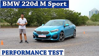 BMW 220d M Sport Gran Coupe  Performance Test Acceleration  Braking  Slalom Test  91Wheels [upl. by Nnaael]