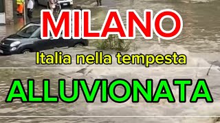 METEO  MILANO ALLAGATA SALLA ESONDAZIONE DEI FIUMI CITTADINI ITALIA NELLA TEMPESTA [upl. by Serdna928]