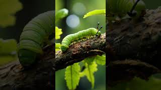 Inchworm On Branch inchworm worms insect insects ai aiinsights shorts ytshorts [upl. by Ahsinahs]