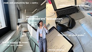 MIDTERM SEASON STUDY VLOG ₊˚⋅📃✎ᝰ𖥔 most productive days intense studying staying organized [upl. by Imarej407]