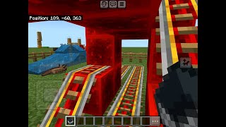 Riding the axolotl redstone rollercoaster  Minecraft Pocket Edition 121 [upl. by Arrait]