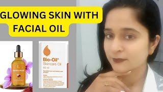 GET GLOWING SKIN LIKE MIRROR WITH FACIAL OIL 🥰 kumkumaditailam bio oil 😇 [upl. by Sucy]