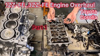 1ZZFE Engine Rebuilding  Cylinder Head Reassembly Of Toyota Corolla [upl. by Eerdna]