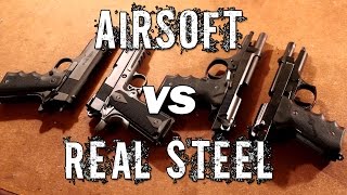 Airsoft compared to Real Steel firearms [upl. by Murielle]