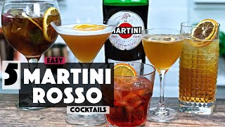 5 EASY Cocktail Recipes with Martini Rosso Vermouth  Sweet Vermouth [upl. by Dnaltiac962]