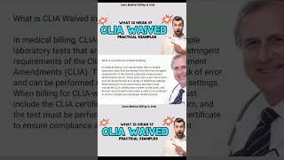 What is CLIA WAIVED test in medical billing  QW modifier in CLIA WAIVED CPTs credentialing clia [upl. by Danieu481]