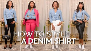 How To Style One Denim Shirt In 10 Ways  Womens Fashion in Nairobi [upl. by Nathaniel93]