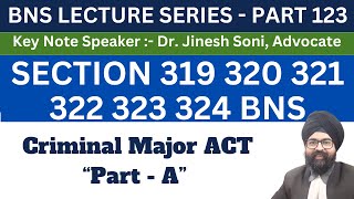 BNS PART 123  SECTION 319 320 321 322 323 324 BNS  Dr Jinesh Soni  2024 [upl. by Ahsinoj]