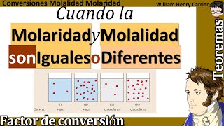 𝐌𝐨𝐥𝐚𝐫𝐢𝐝𝐚𝐝 𝐚 𝐦𝐨𝐥𝐚𝐥𝐢𝐝𝐚𝐝 Cuando son la molaridad y la molalidad iguales o diferentes [upl. by Shelba714]