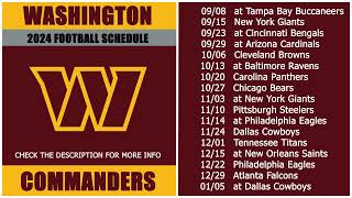 2024 Washington Commanders Football Schedule [upl. by Peg]