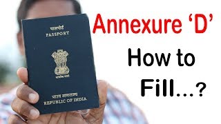 How to Fill Annexure D in Passport  Complete Guide with Sample  Help in Tamil [upl. by Amada]