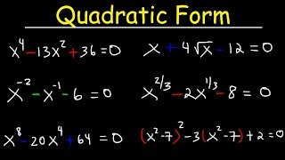 Solving Equations In Quadratic Form Using Substitution [upl. by Milde]