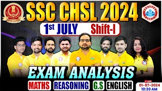 SSC CHSL Analysis 2024  1 July 1st Shift  SSC CHSL Question Paper 2024 SSC CHSL Exam Review Today [upl. by Rimhsak]