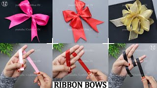 DIY Ribbon Bows  Easy Satin Ribbon Bows making tutorials  Ribbon crafts [upl. by Adleme]