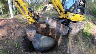 Field shelter for horses Part 1 ground work with Komatsu PC 16 mini excavator [upl. by Eidna]