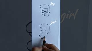 BOY Vs GIRL drawing art howtodraw drawingforbeginners shorts trending ‎SeaWinNaa [upl. by Frankel405]