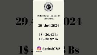 Dólar BCV HOY 29 Abril 2024 ✅ [upl. by Kirrad293]