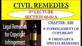 Copyright Infringement Lecture 3  Copyright Infringement Civil Remedies  Section 60 amp 60A [upl. by Adnilak606]