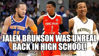 Knicks PG Jalen Brunson Back in High School [upl. by Brower141]