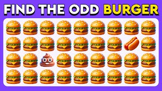 Find the ODD One Out  Junk Food Edition 🍔🍕🍩 Easy Medium Hard  30 Levels Emoji Quiz [upl. by Bartie]