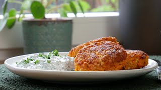 Möhren Feta Bratlinge mit Kräuterquark Rezept  Carrot Feta Patties with Quark Dip  ENG SUBS [upl. by Auqinom]