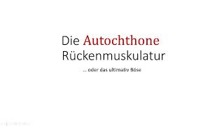 Autochthone Rückenmuskulatur Teil 2  Erector spinae [upl. by Ednarb]