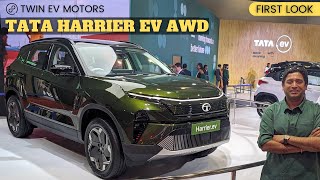 Tata Harrier EV AWD is here Production ready 2024 Electric Harrier showcased  Bharat Mobility Show [upl. by Danziger]