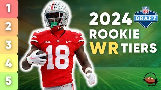 Top 12 Rookie WR Rankings with Tiers PreDraft  Dynasty Fantasy Football 2024 [upl. by Radbourne]