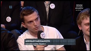 II pytanie Młodzież kontra Mirosław Karczmarczyk KNP vs Jerzy Wenderlich SLD 21092014 [upl. by Ainnat]