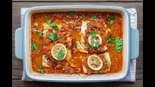 Mediterranean Baked Fish with Tomatoes and Capers [upl. by Hubing]