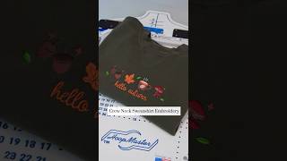 How to Embroider on a Crew Neck Sweatshirt with Mighty Hoops  Fall Embroidery Design [upl. by Aggy199]